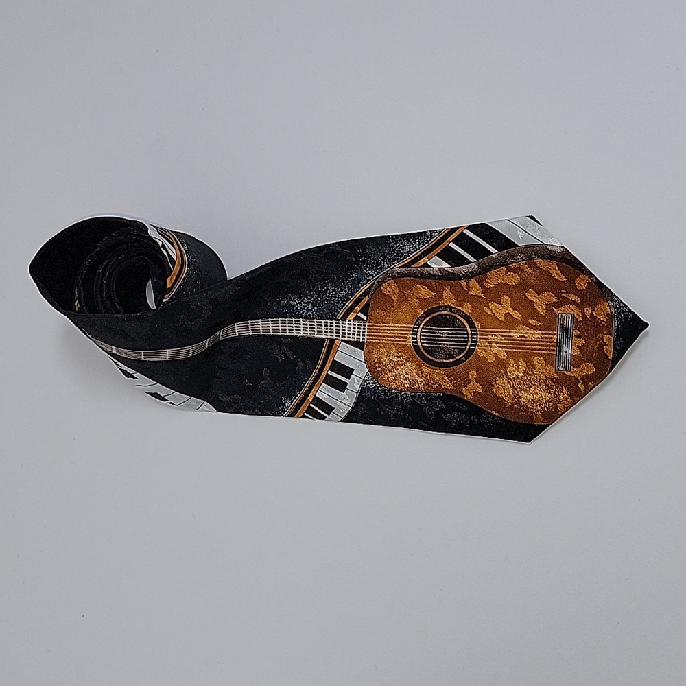 VTG Florence Hand Made Necktie Tie Guitar Piano Music Musician Novelty Polyester